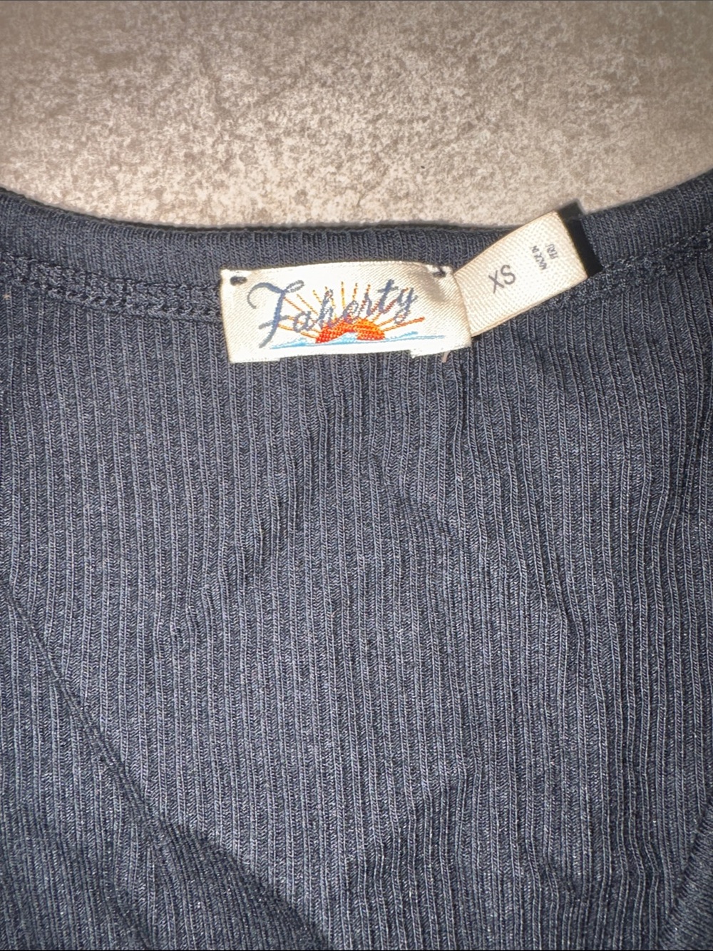 FAHERTY Paradise Ribbed Henley - Picture 2 of 7